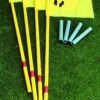 Kit 4 Paletti Calcio D'angolo Flessibili, Con Bussole E Bandierine, Barret