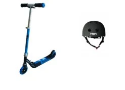 Monopattino Move" Blue, Ruota Da 125 Mm, Pieghevole, Con Casco Nero"