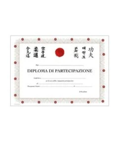 Diploma Di Partecipazione, 50 Pezzi, Oriente Sport, 833