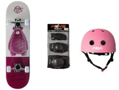 Set Junior Skateboard Hairy Bear + Caschetto + Protezioni