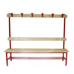 Panca Spogliatoio Con Seduta, Schienale,  appendiabiti A 6 Grucce Da Mt 2, Morale Sport, S852/2