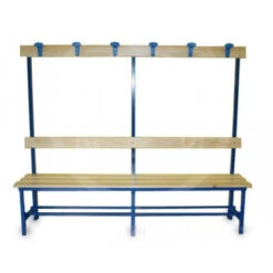 Panca Spogliatoio Con Seduta, Schienale E Appendiabiti, In Acciaio, Da Mt. 2, Morale Sport, S865