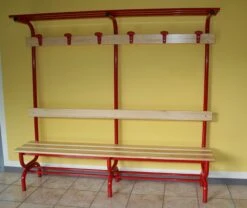 Panca Spogliatoio Con Seduta, Schienale, Appendiabiti E Pianoborse, In Acciaio, Morale Sport, S866/0