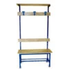 Panca Spogliatoio Con Seduta, Schienale, Appendiabiti Piano Borse, Blu, Morale Sport, S866/1