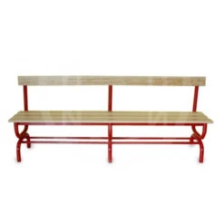 Panca Spogliatoio Con Seduta E Schienale, In Acciaio Rosso, Morale Sport, S861/0