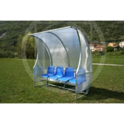 Panchina Allenatori/riserve Con Tetto Curvo, Lunghezza Mt 2, Morale Sport, F751/2
