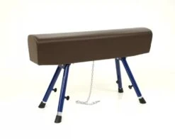 Cavallo Senza Maniglie Per Volteggio, In Cuoio Naturale, Altezza Regolabile, S00102