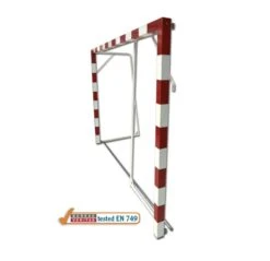 Coppia Porte Pallamano In Alluminio, Mobili Con Base E Reggirete, S04654