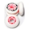 Set 4 Ruote Pattini In Linea Colore Bianco Rosa, Mis. 64 Mm