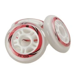 Set 4 Ruote Per Pattini In Linea, Rosso, My Area, Dim. 80 Mm.