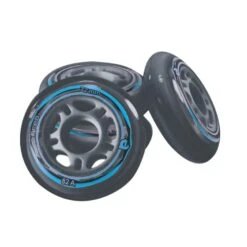 Set 4 Ruote Per Pattini In Linea, Grigio/blu, My Area Dim. 70/72 Mm.