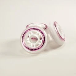 Set 4 Ruote Per Pattini In Linea, Bianco/rosa, My Area Dim. 70/72 Mm.