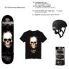 Set Skateboard Lightning Skull Skate-Max" + Caschetto + Protezioni + Maglietta"
